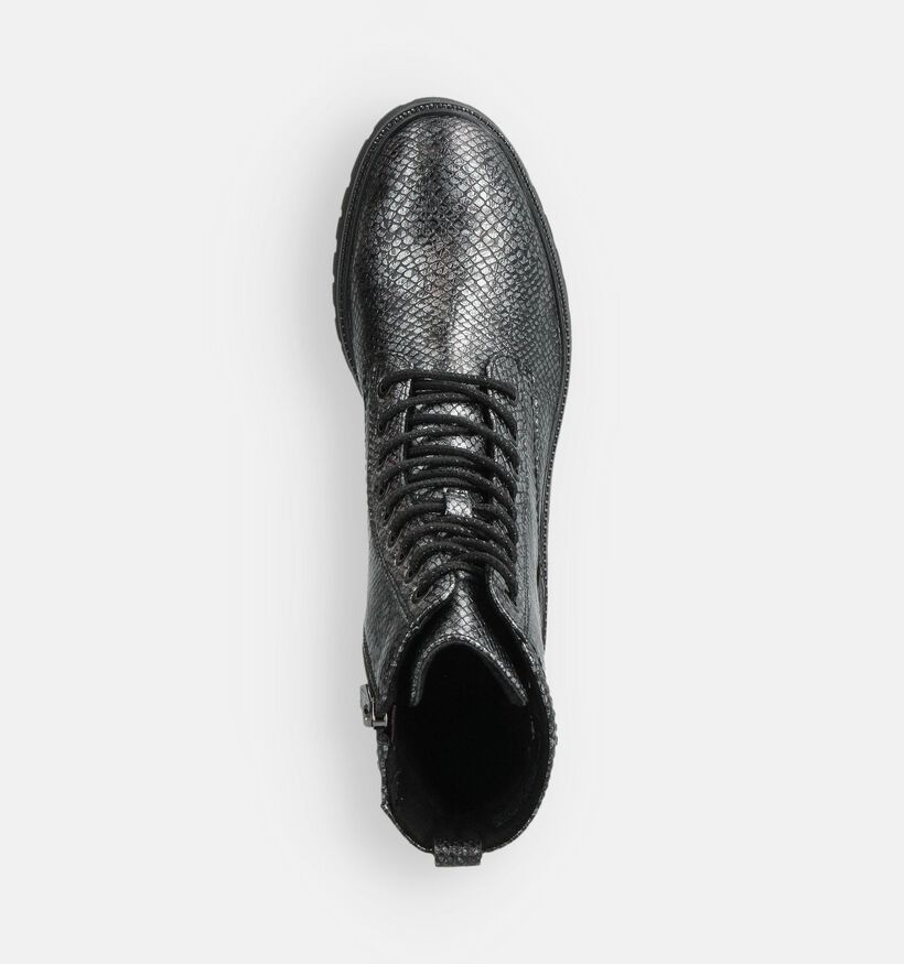 Marco Tozzi Zilveren Hoge Veterboots voor dames (362542)