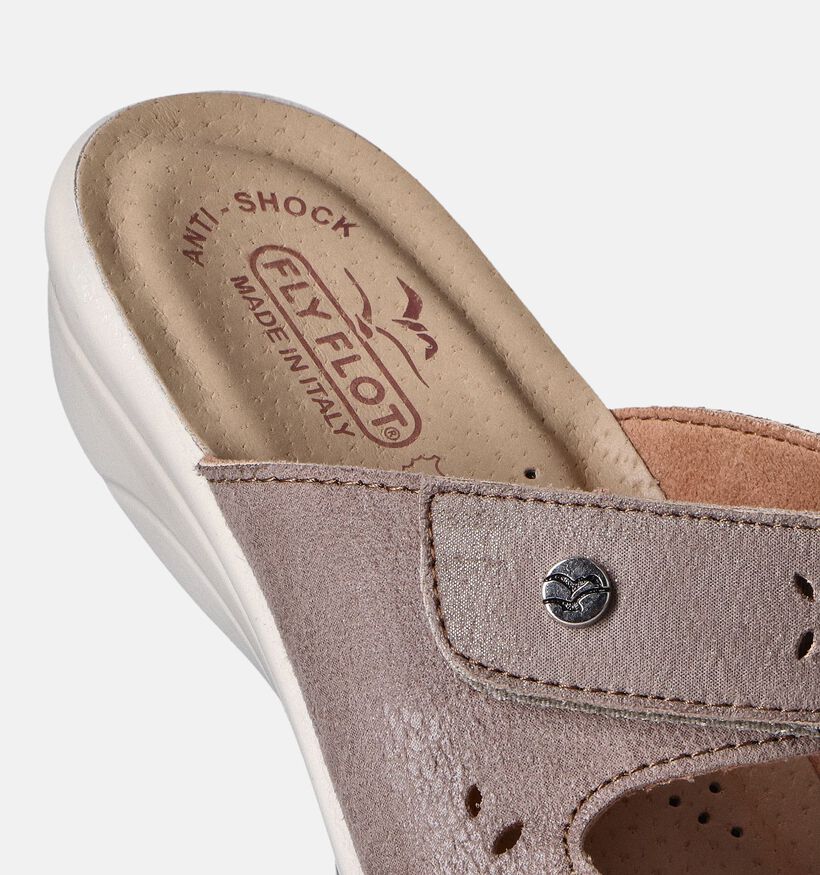 Fly Flot Nu-pieds compensées en Taupe pour femmes (357739)
