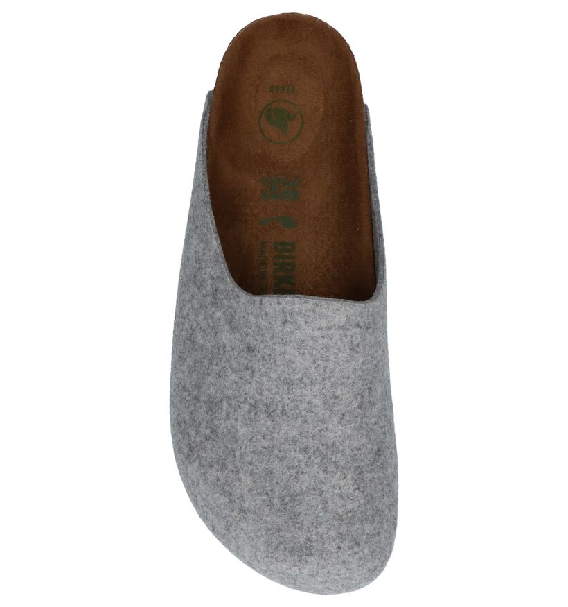 Birkenstock Amsterdam Pantoufles ouvertes en Gris clair en textile (231566)