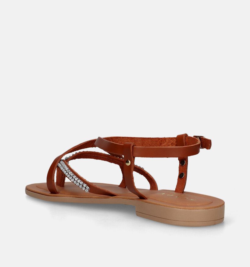 Scapa Cognac Platte sandalen voor dames (338561)