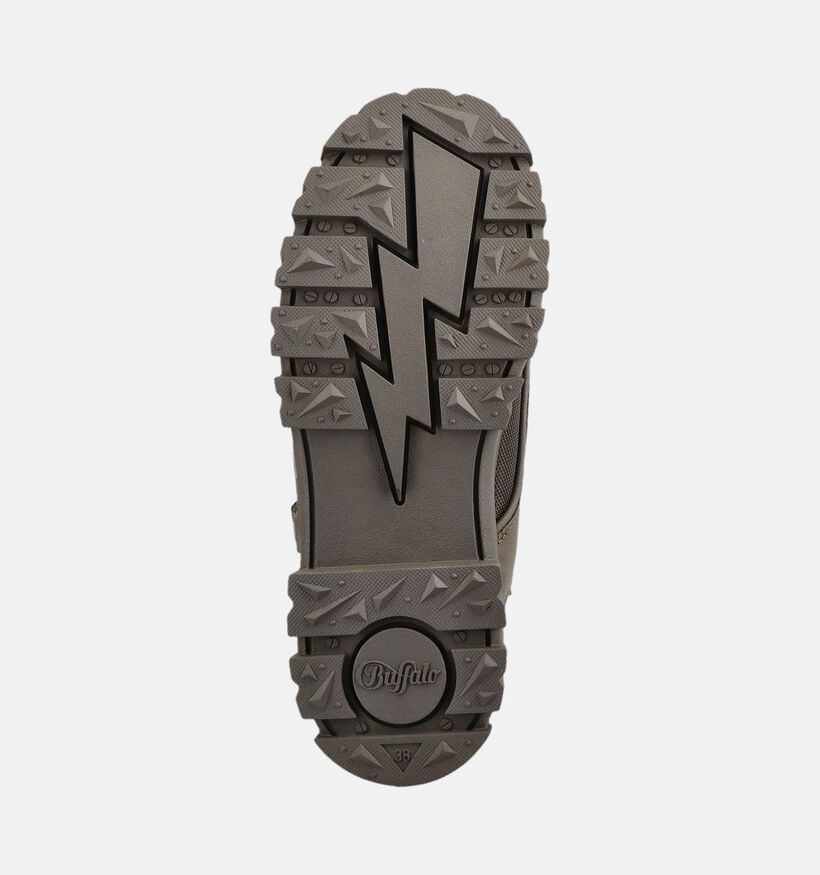 Buffalo Aspha Kakigroene Boots met Klikgesp voor dames (379586) - geschikt voor steunzolen