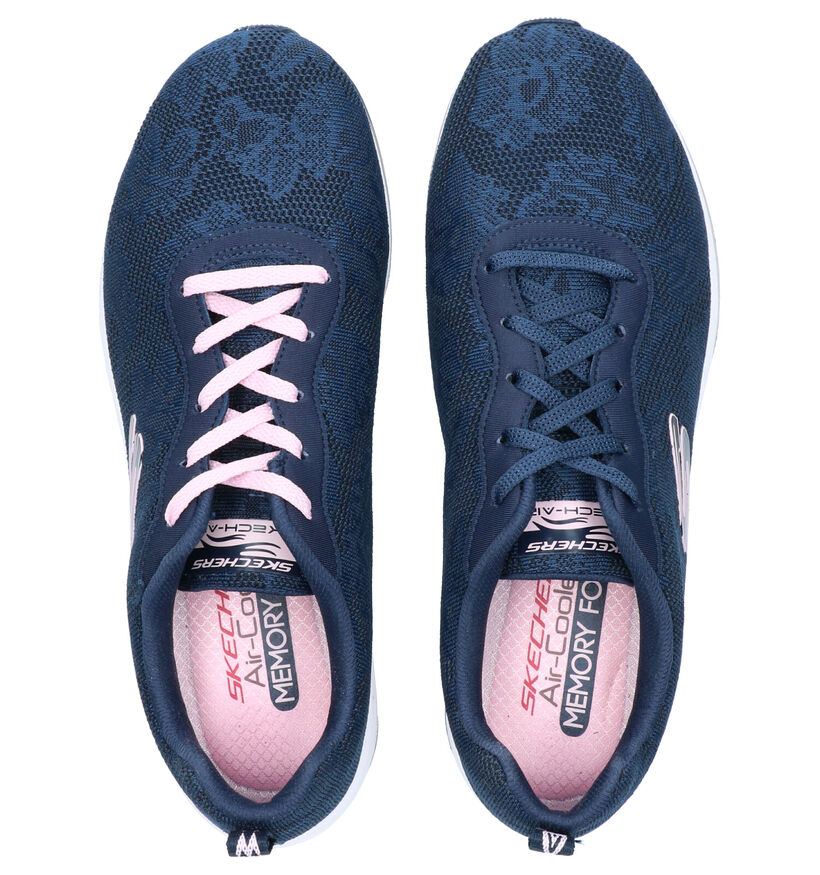 Skechers Skech-air Donkerblauwe Sneakers in stof (264488)