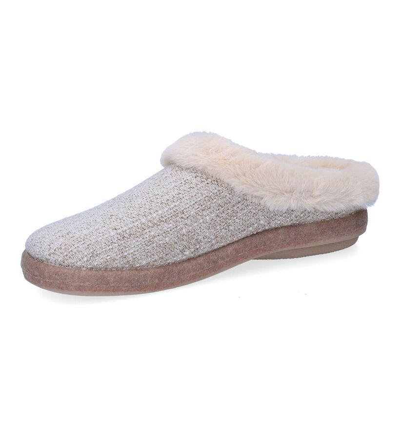 Comfort Plus Beige Pantoffels in stof (311092)