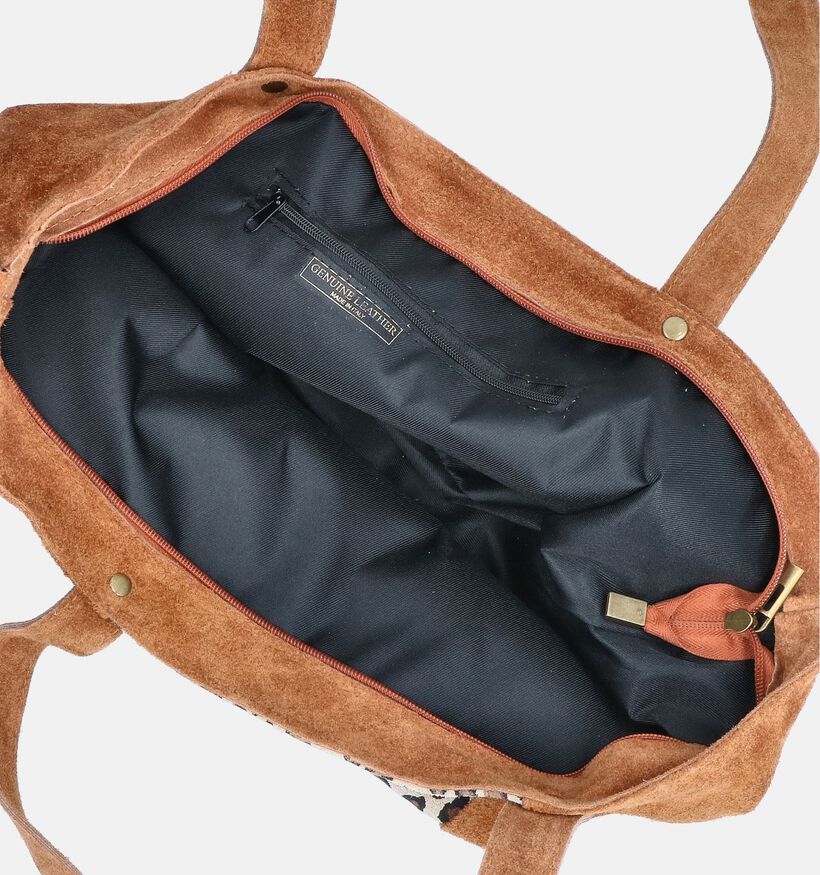 Via Limone Bruine Shopper tas met rits voor dames (360522)