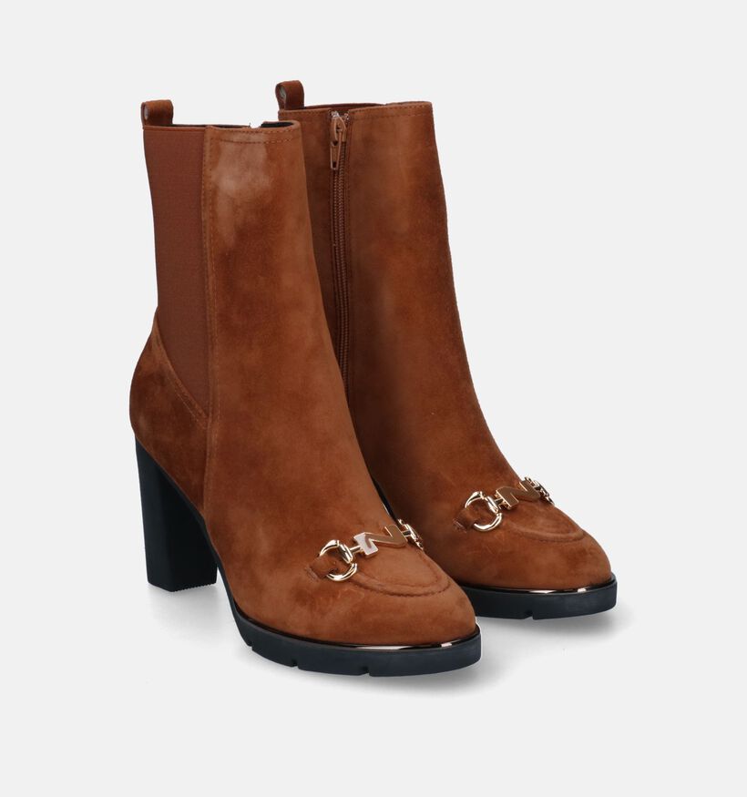 Nathan-Baume Bottines à talons en Cognac pour femmes (315978)