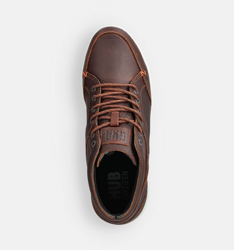 Hub Boots à lacets en Cognac pour hommes (363637) - pour semelles orthopédiques