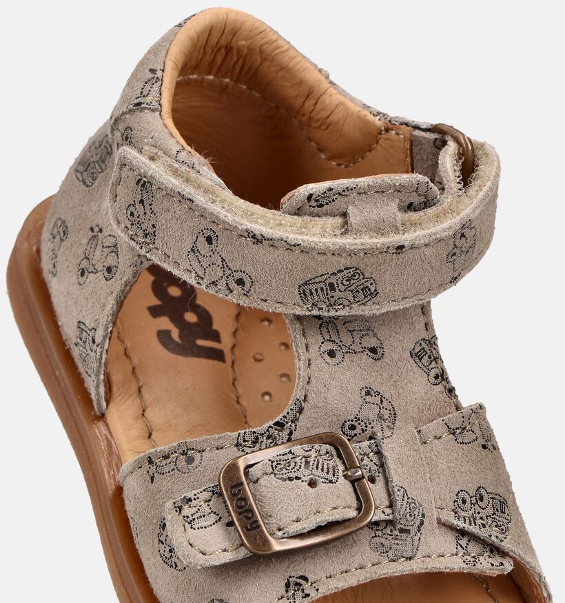 Bopy Rafin 2 Taupe Babysandalen met Auto's voor jongens, meisjes (373098)
