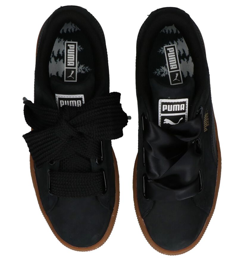 Puma Basket Heart Zwarte Sneakers in nubuck (218492)