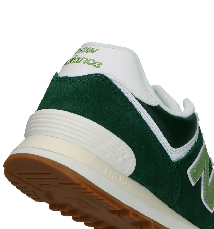 New Balance 574 Baskets en Blanc en daim (319188)
