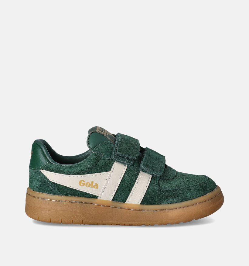Gola 618 Hawk Suede Strap Baskets en Vert pour filles, garçons (352365) - pour semelles orthopédiques