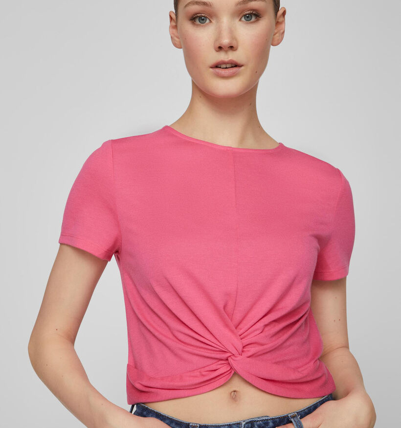 Vila Mooney T-shirt cropped en Rose pour femmes (333798)