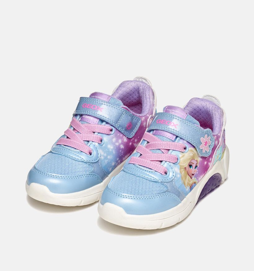 Geox Fadinlight Lichtblauwe Frozen Sneakers voor meisjes (370164) - geschikt voor steunzolen