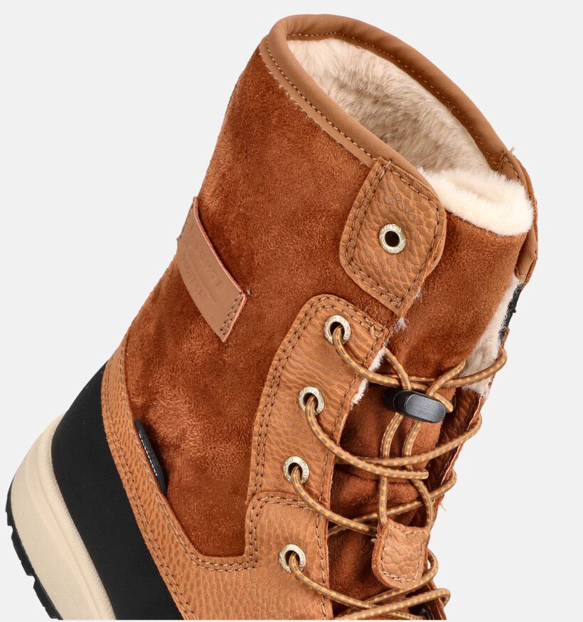 Luhta Tuttu MS Boots en Cognac/Noir pour femmes (378595) - pour semelles orthop&eacute;diques