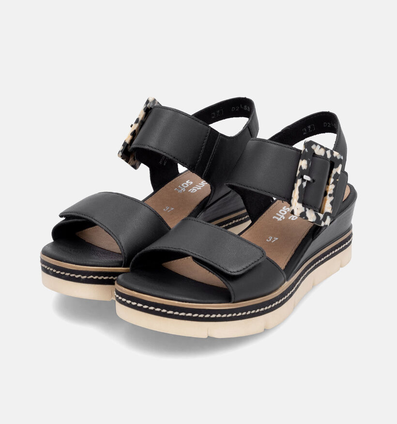 Remonte Open Sandalen Met Sleehak Zwart voor dames (354849)