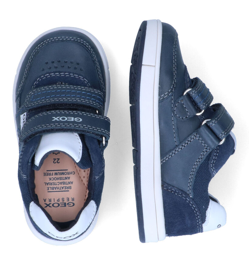 Geox Trottola Boy A Chaussures à velcro en Bleu pour garçons (302601) - pour semelles orthopédiques