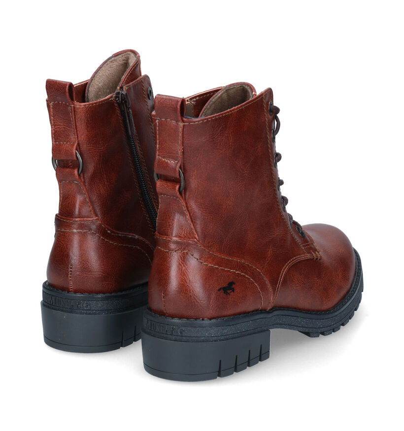 Mustang Boots à lacets en Cognac en simili cuir (313810)
