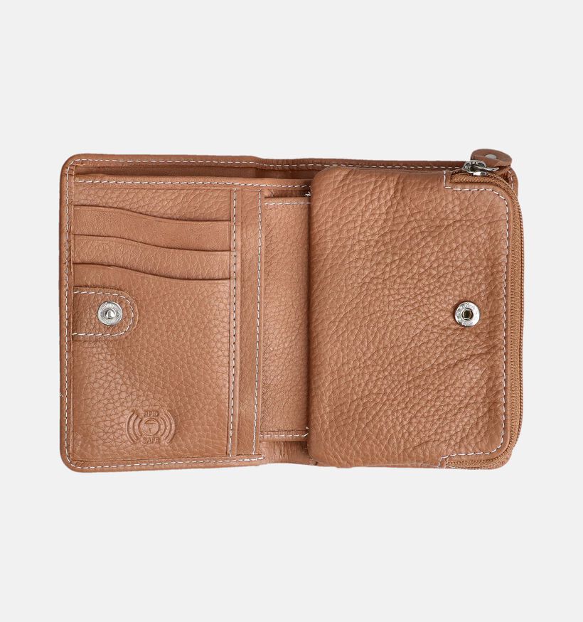 Crinkles Bruine Ritsportemonnee voor dames (373844)