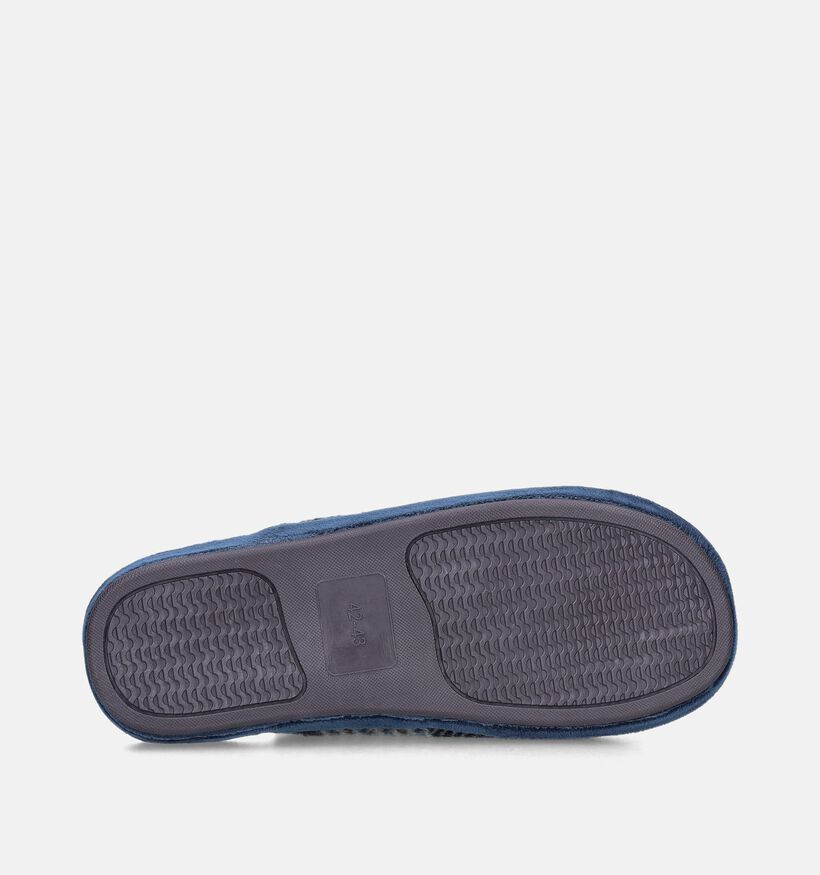 Comfort Plus Blauwe Geruite pantoffels voor heren (349182)