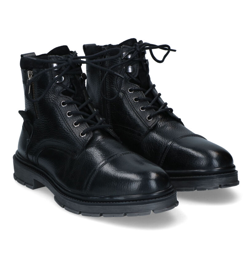 Xti Boots à fermeture éclair en Noir en cuir (322464)