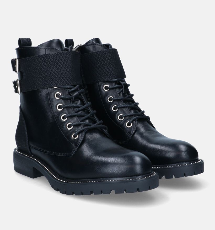 Poelman Boots à lacets en Noir pour femmes (318228)