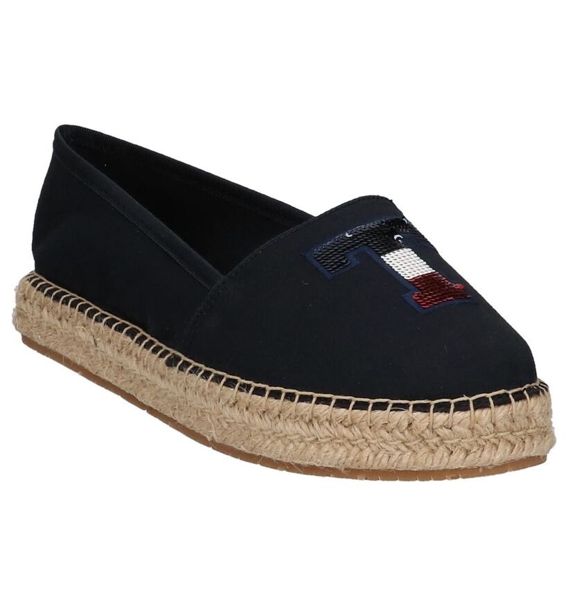 Donkerblauwe Espadrilles Tommy Hilfiger sequins in stof (212216)