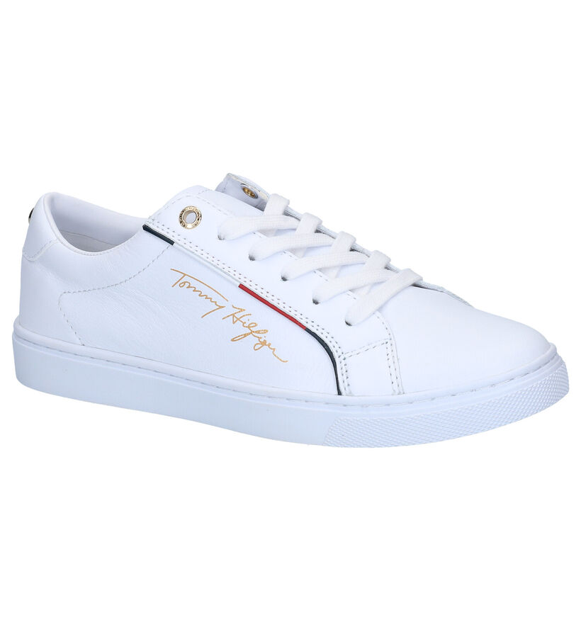 Tommy Hilfiger Signature Witte Sneakers in kunstleer (276240)