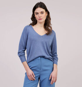 Vila Klano Rev New Pull à paillette en Bleu pour femmes (323728)