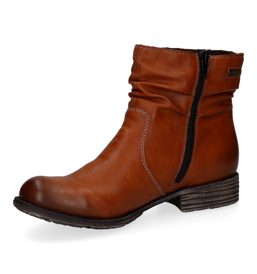 Rieker Bottines plates en Cognac pour femmes (315753)