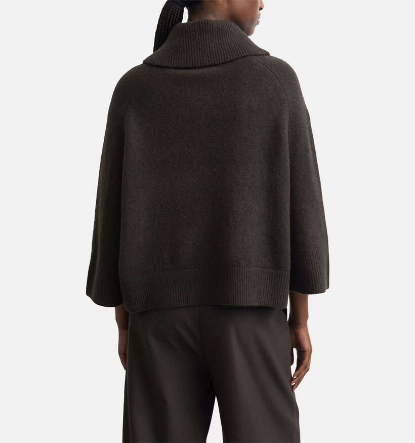 comma Poncho-style Pull en Brun fonc&eacute; pour femmes (381794)