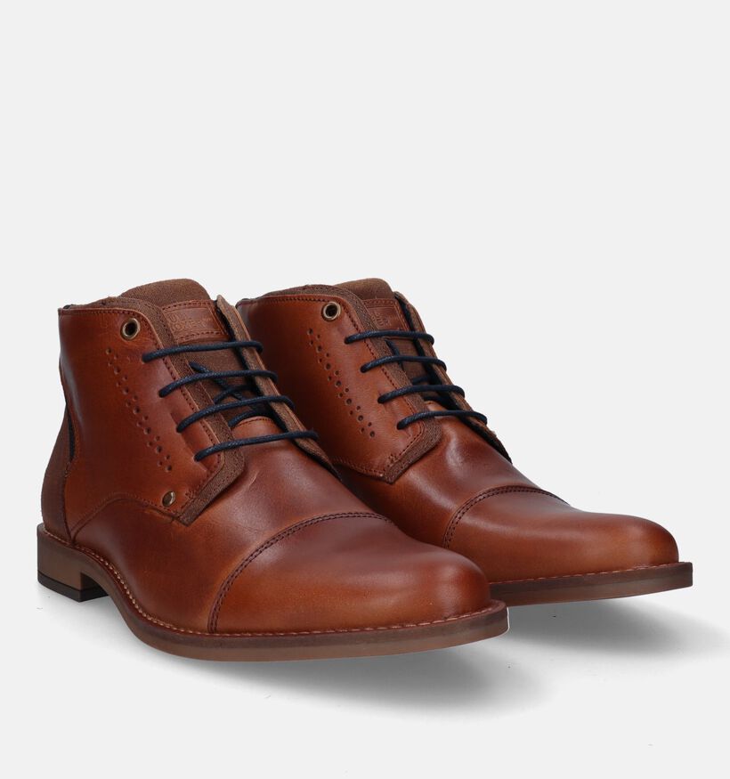 Bullboxer Cognac Hoge Veterschoenen voor heren (332304) - geschikt voor steunzolen