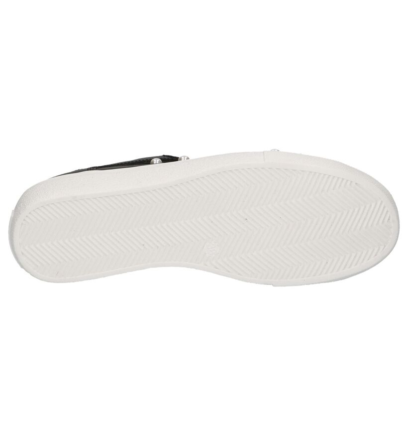 Slip-on Sneakers Zwart met Studs Tosca Blu in leer (209017)