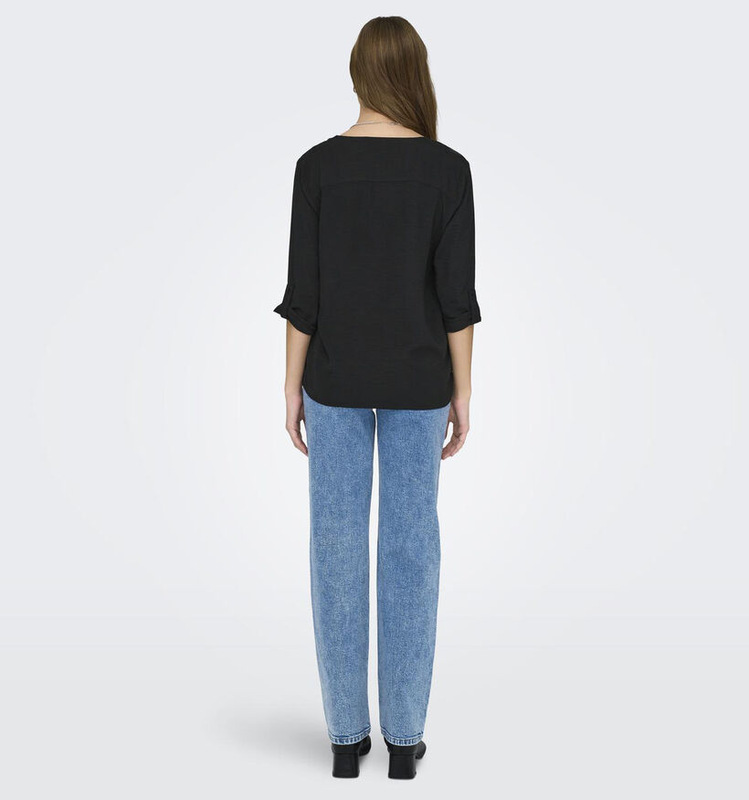 JDY Divya Life Zwarte Blouse met Halflange Mouwen JDY Divya Life Zwarte Blouse met Halflange Mouwen voor dames (359926)