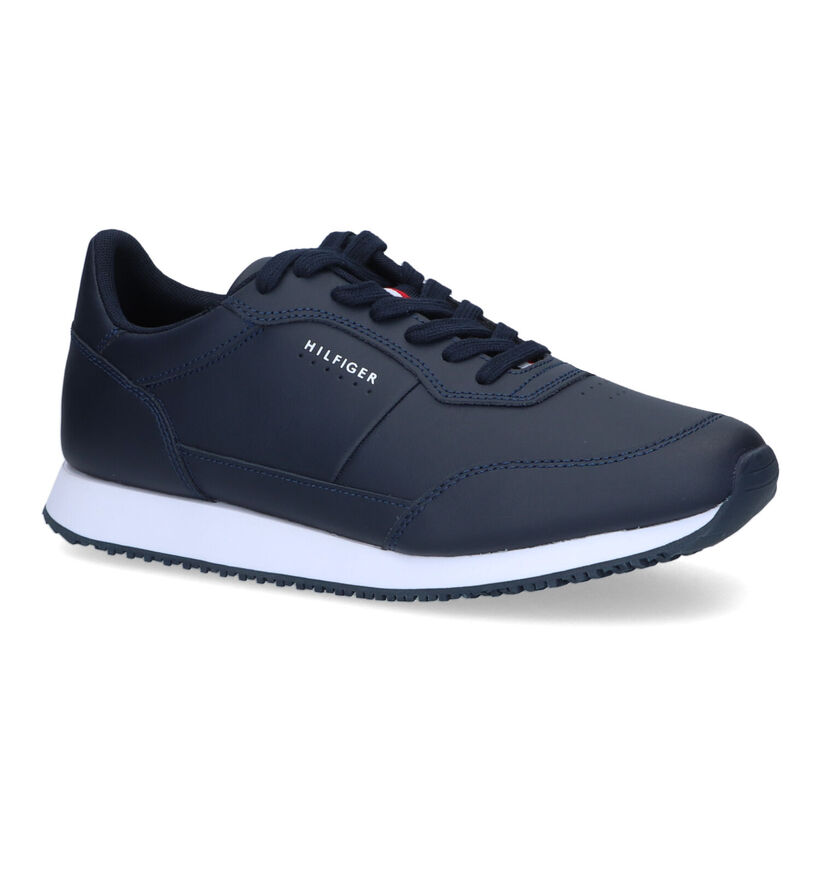 Tommy Hilfiger Runner Blauwe Sneakers in leer (310851)