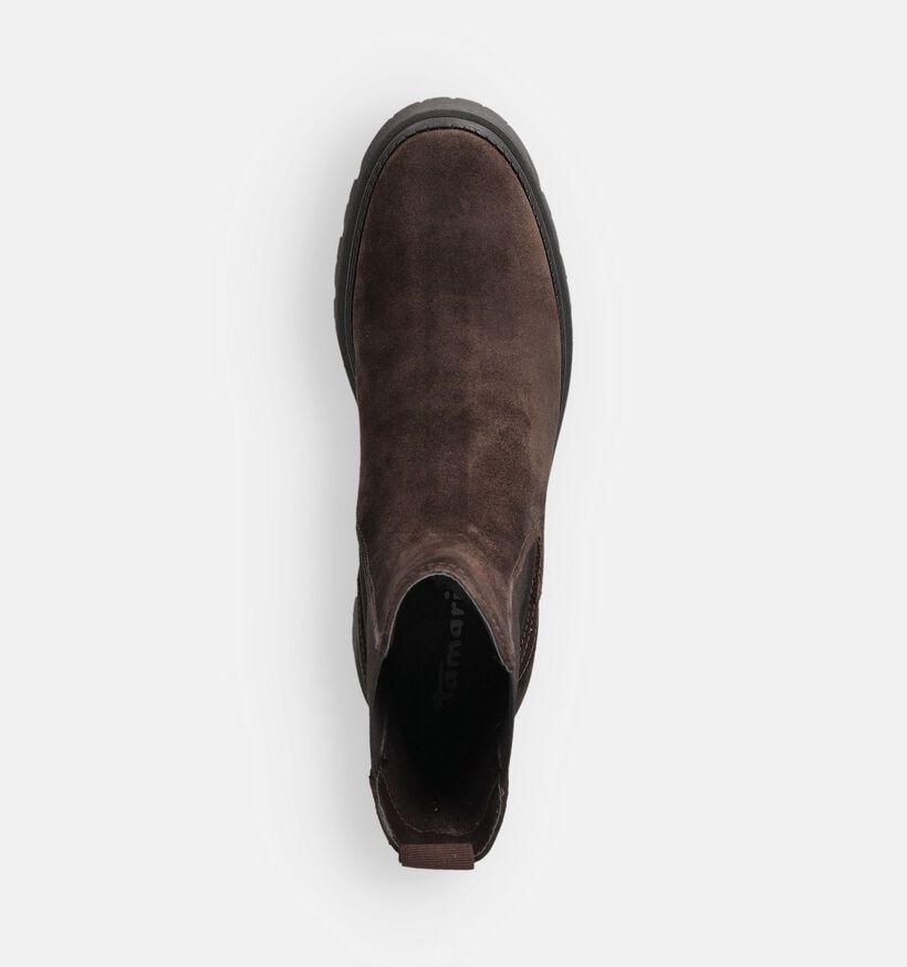 Tamaris Donkerbruine Boots Chelsea voor dames (376633)