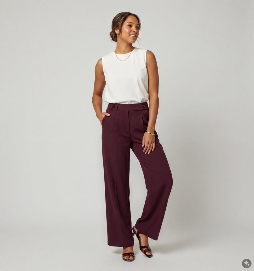 JDY Geggo Life Pantalon classique en Bordeaux pour femmes (378321)