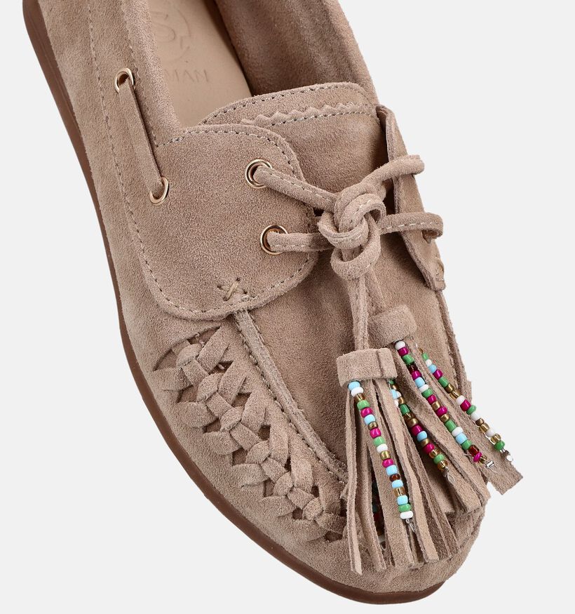 PS Poelman Iris Donkerbeige Bootschoenen voor dames (380845) - geschikt voor steunzolen