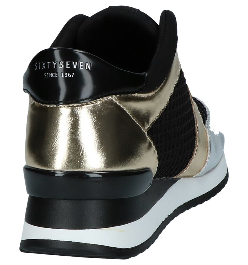 Sixtyseven Sneakers Zwart met Goud in stof (219676)
