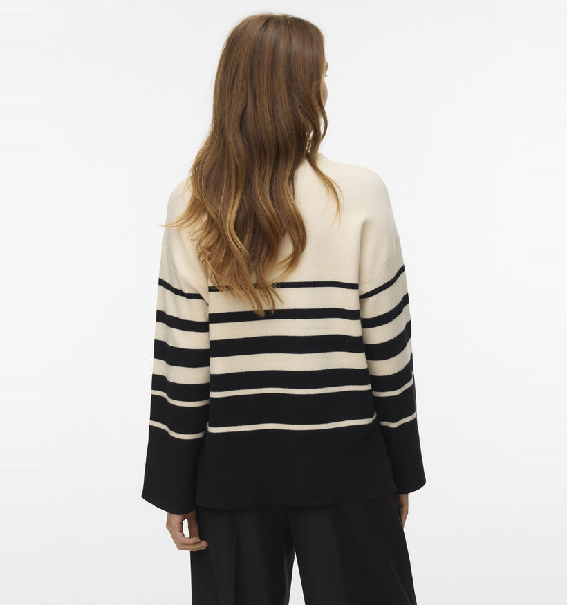Vero Moda Saba Stripe Zwarte/Beige Trui voor dames (361194)