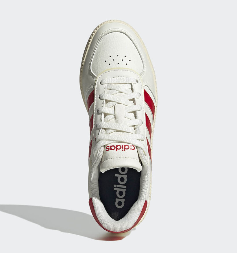 adidas Breaknet Sleek Wit/Rode Sneakers voor jongens, meisjes (359629) - geschikt voor steunzolen