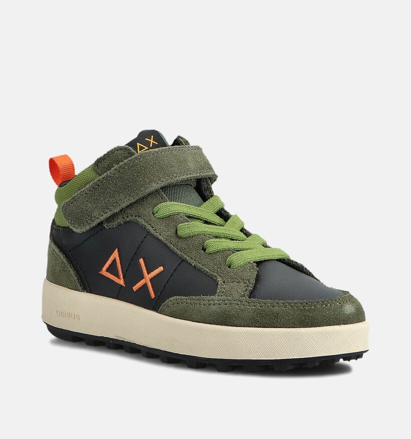 Sun68 Genius Mid Groene Sneakers voor jongens (362142) - geschikt voor steunzolen