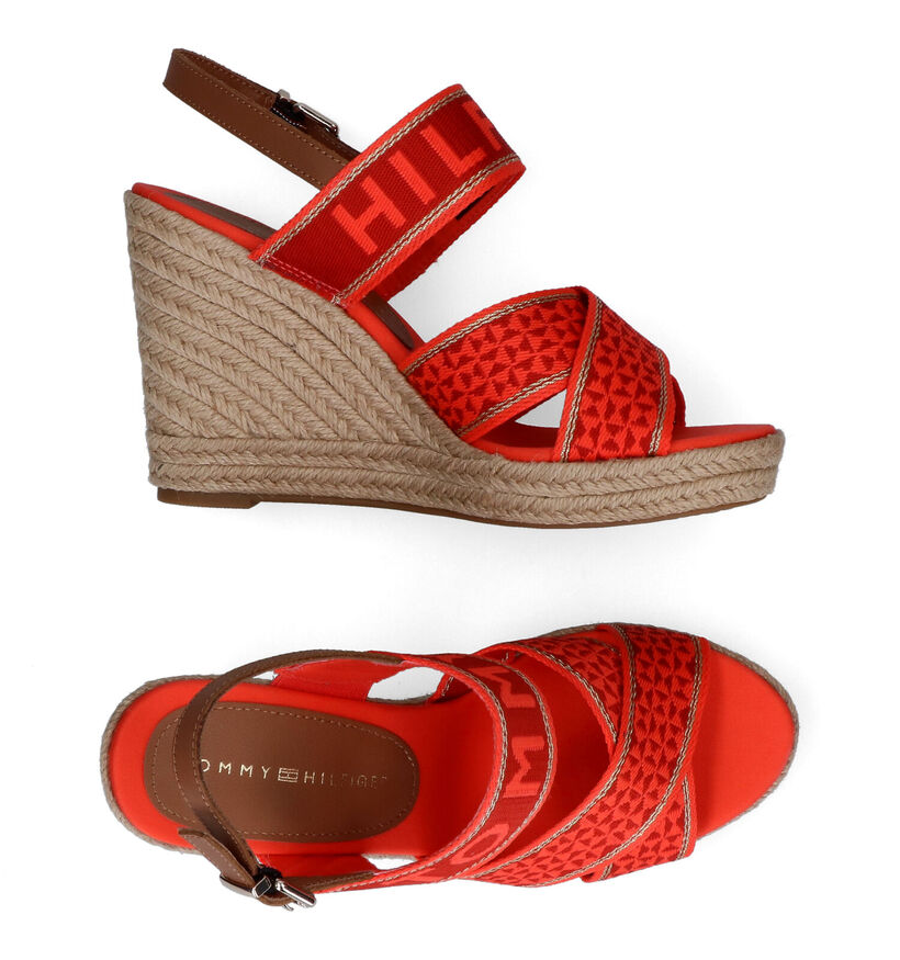 TH Tommy Webbing Oranje Sandalen voor dames (303998)