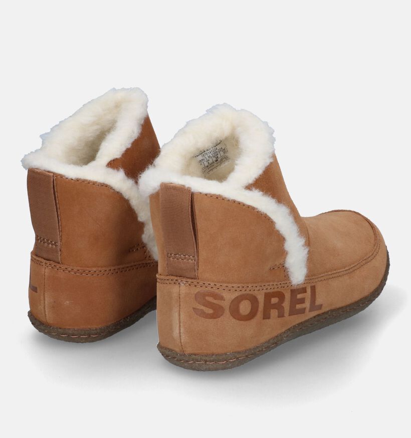 Sorel Nakiska Bootie Pantoufles en Cognac en daim (312422)