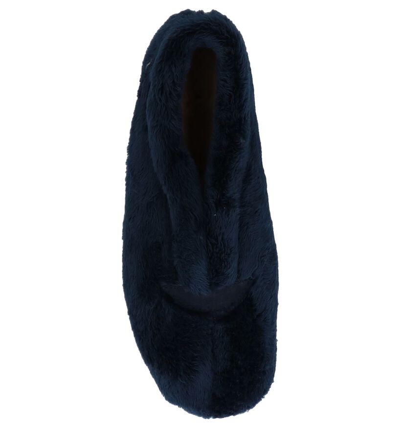 Donker Blauwe Pantoffels Via Limone in faux fur (223824)