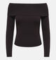 JDY Astra Donkerbruine Off-shoulder T-shirt met Lange Mouwen voor dames (379364)