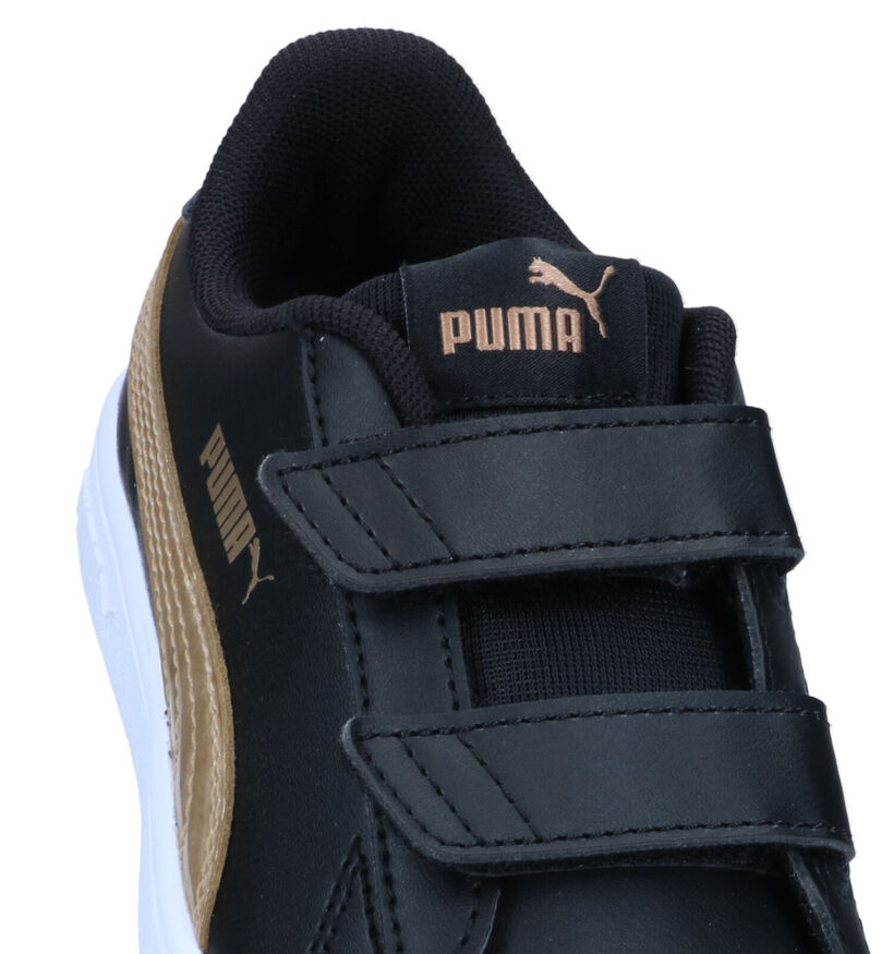 Puma Smash v2 Metallics Zwarte Sneakers in kunstleer (318765)