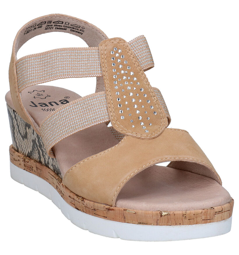 Jana Beige Sandalen in nubuck (270478)