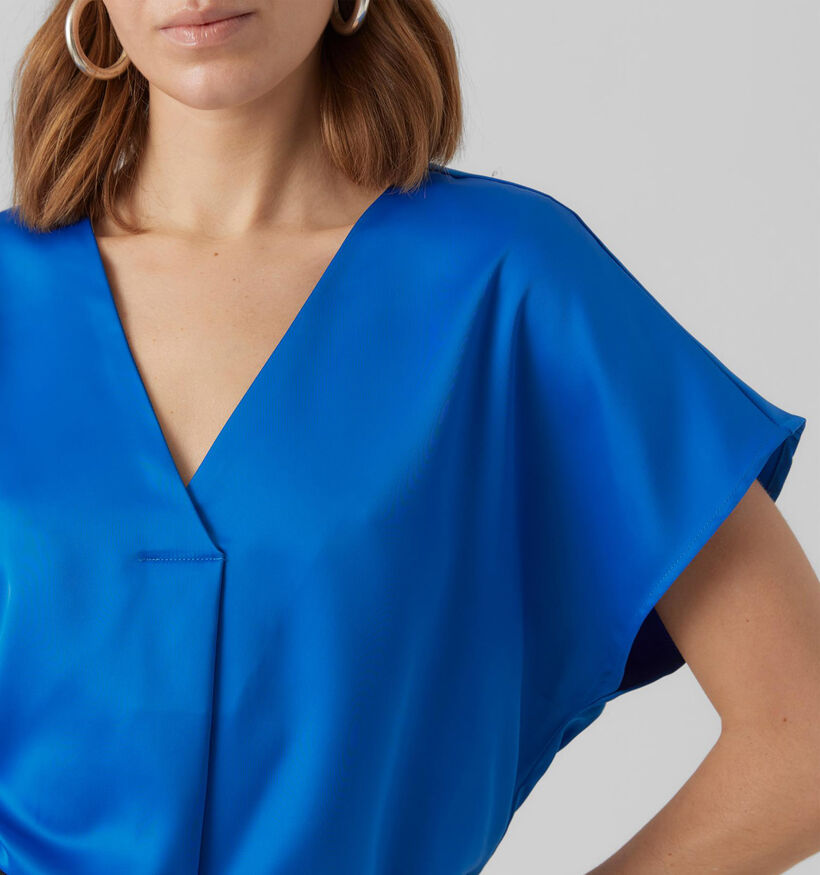 Vero Moda Haby Blauwe Satijnen Blouse (327073)