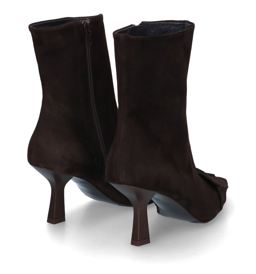 Zinda Bottines à talons en Brun foncé pour femmes (317219)