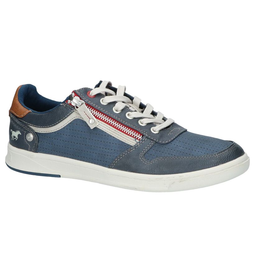 Mustang Donkerblauwe Casual Veterschoenen in kunstleer (240266)