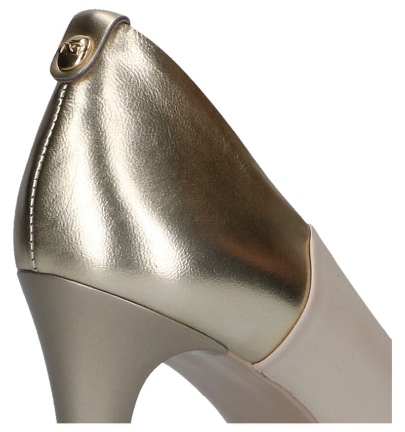 Beige/Gouden High Heel Pumps NeroGiardini in leer (240947)